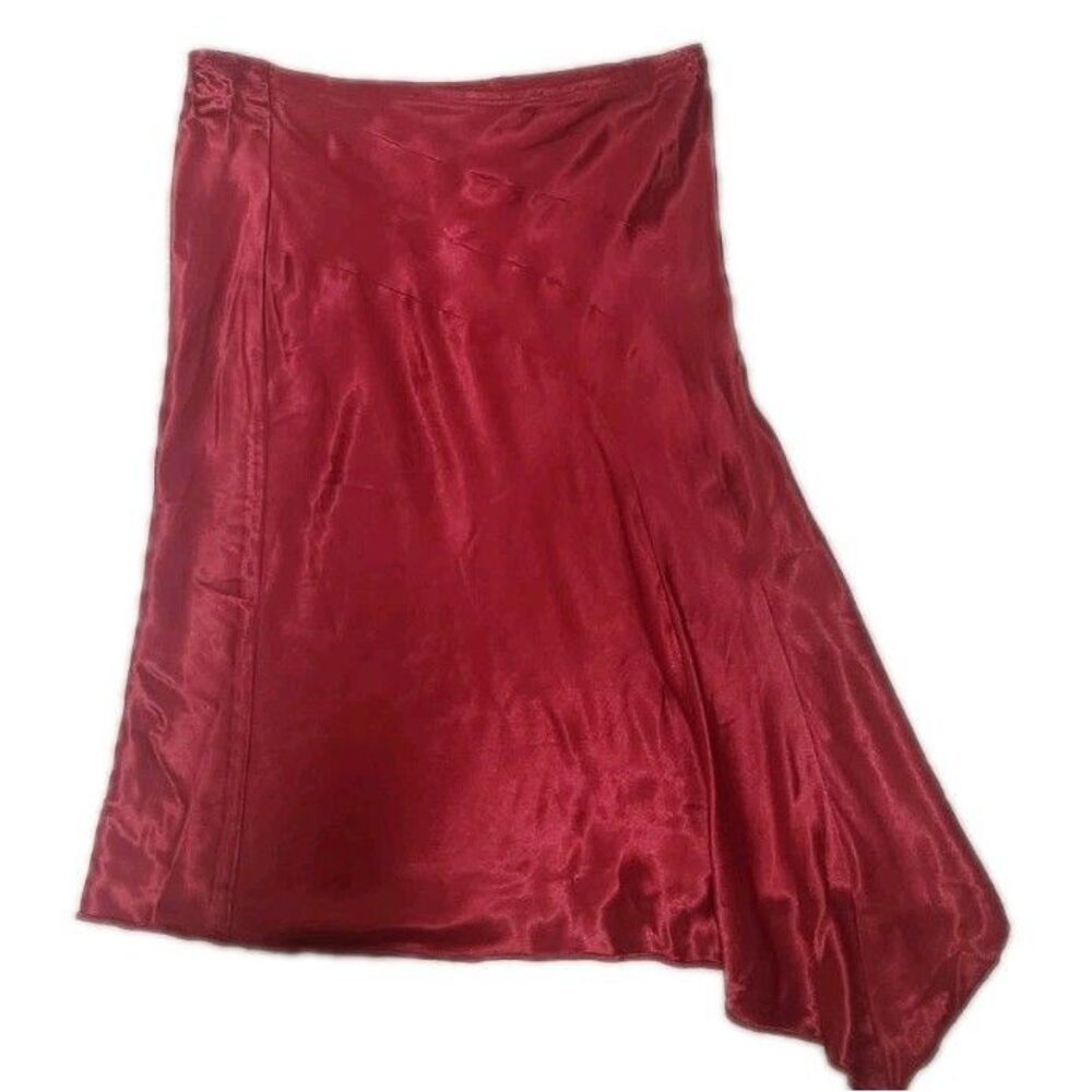 Vintage Red Necessary Objects By Ady Gluck-Frankel Slip Asymmetric Skirt Sz S